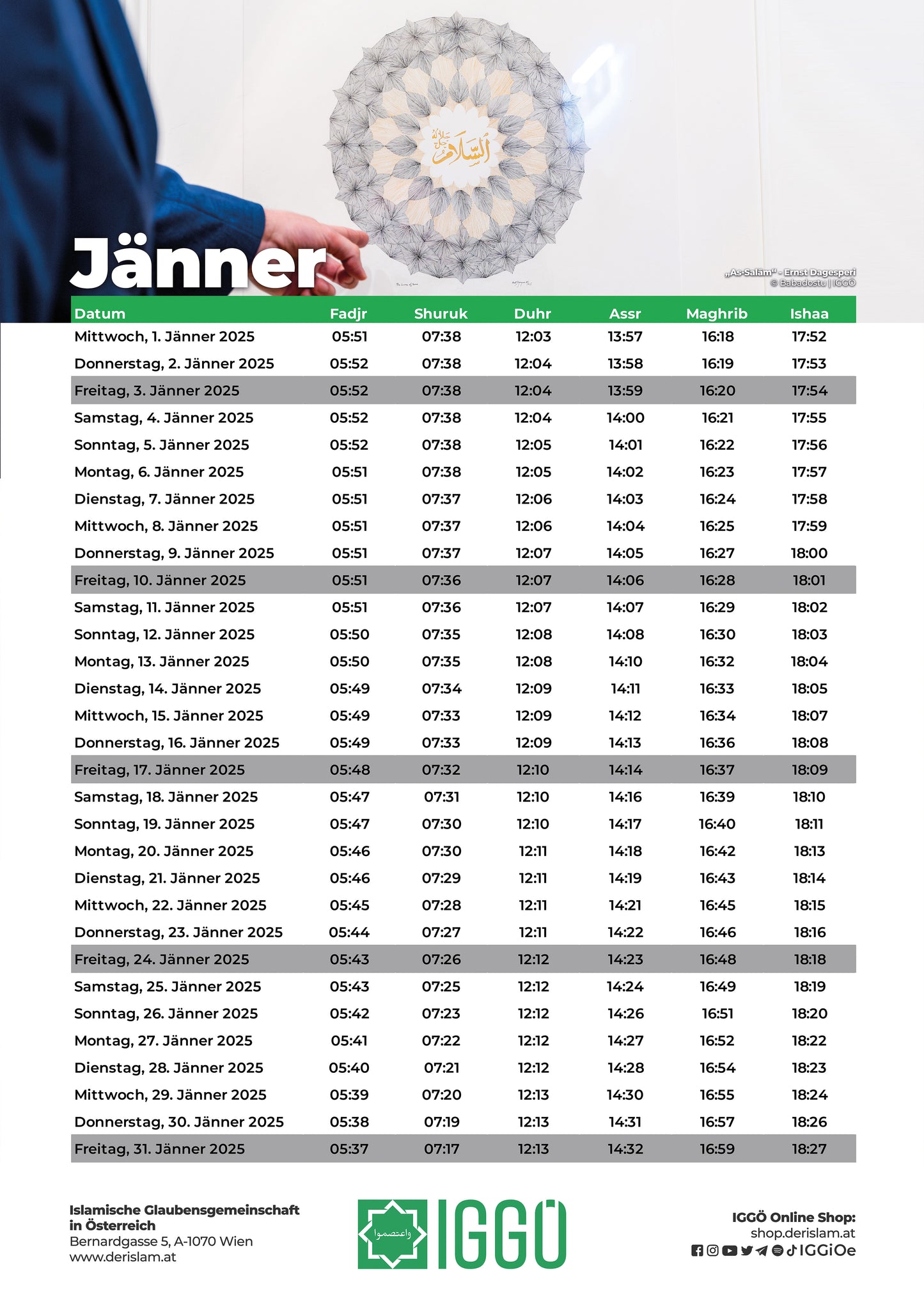 Gebetskalender 2025 - Wien (A4)